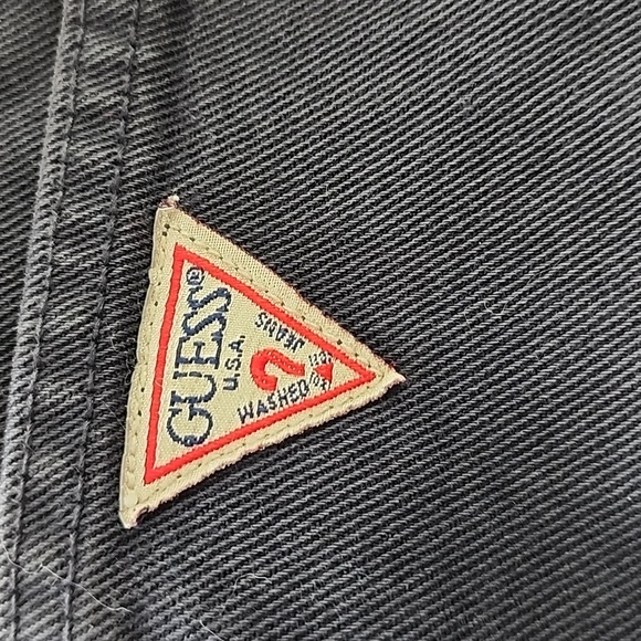 GUESS Jeans Women's  Deep BLUE Triangle Patch Made In USA. VINTAGE! - Picture 2 of 10